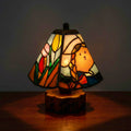 Dutch Cat and Landscape Stained Glass Lamp